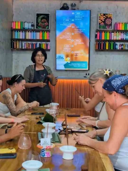 Sacred Smoke instructor guiding guests during an incense smoke test